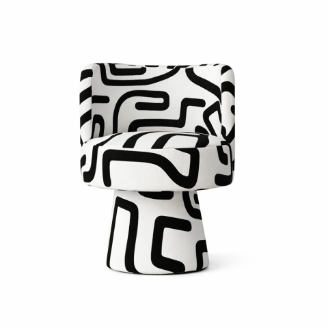 Fotel obrotowy BLACK LINE No.1 designerski biały czarne linie