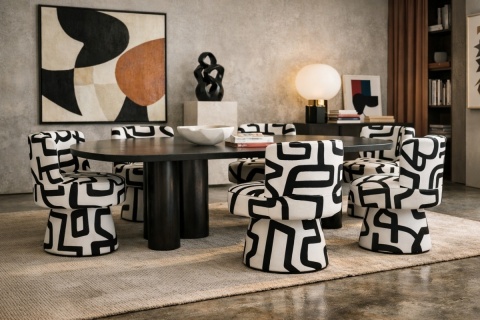 Fotel obrotowy BLACK LINE No.1 designerski biały czarne linie