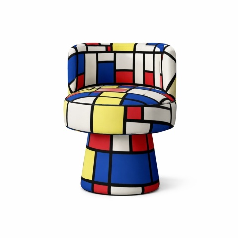 Fotel obrotowy DE STIJL PATERN designerski kolorowy
