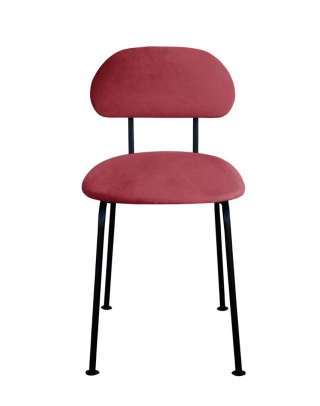 Krzesło tapicerowane PLUM 2 designerskie do jadalni różowe