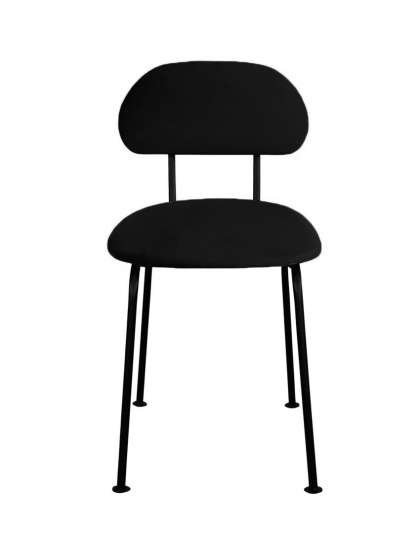 Krzesło tapicerowane PLUM 2 designerskie czarne do salonu lub jadalni