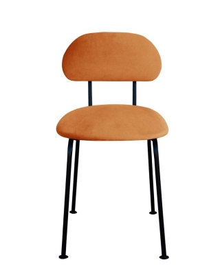 Krzesło tapicerowane PLUM 2 designerskie do jadalni pomarańczowe