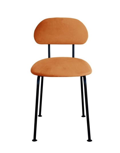 Krzesło tapicerowane PLUM 2 designerskie pomarańczowe do salonu lub jadalni