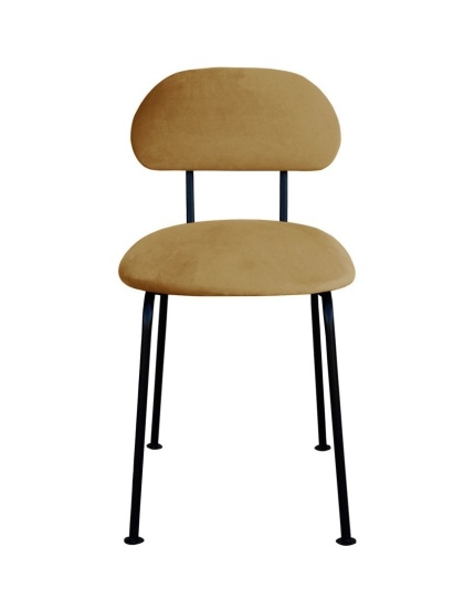 Krzesło tapicerowane PLUM 2 designerskie żółte do salonu lub jadalni