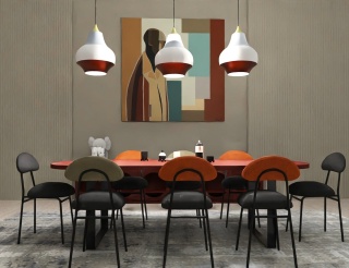 Krzesło tapicerowane PLUM 2 designerskie do jadalni szare