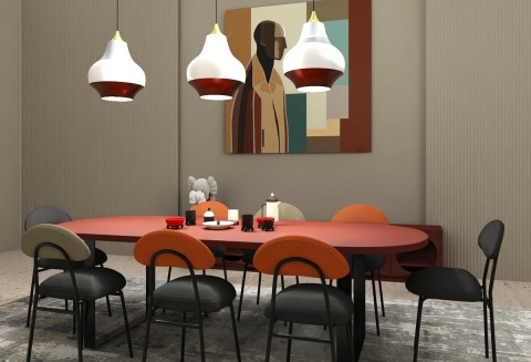 Krzesło tapicerowane PLUM 2 designerskie do jadalni szare