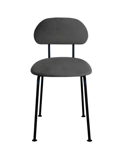 Krzesło tapicerowane PLUM 2 designerskie szare do salonu lub jadalni