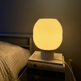 Lampa stołowa TIDE ART druk 3D beżowa