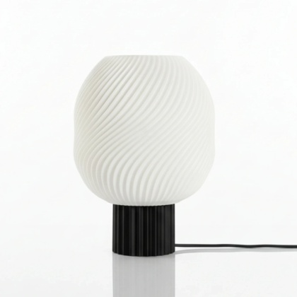 Lampa stołowa TIDE ART druk 3D czarna lampka nocna do salonu lub sypialni