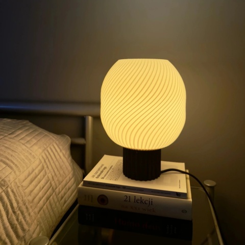 Lampa stołowa TIDE ART druk 3D czarna