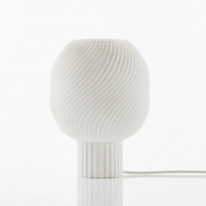 Lampa stołowa TIDE ART druk 3D biała lampka nocna do salonu lub sypialni