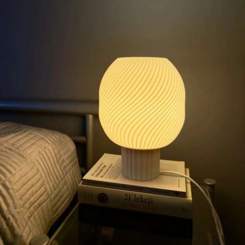 Lampa stołowa TIDE ART druk 3D biała