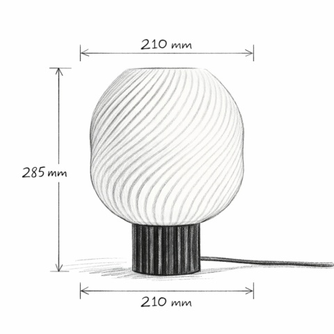 Lampa stołowa TIDE ART druk 3D biała