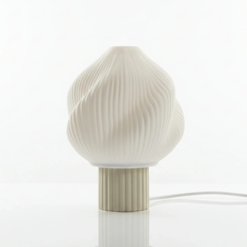 Lampa stołowa TWIST CREME druk 3D beżowa