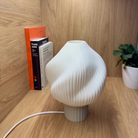 Lampa stołowa TWIST CREME druk 3D beżowa