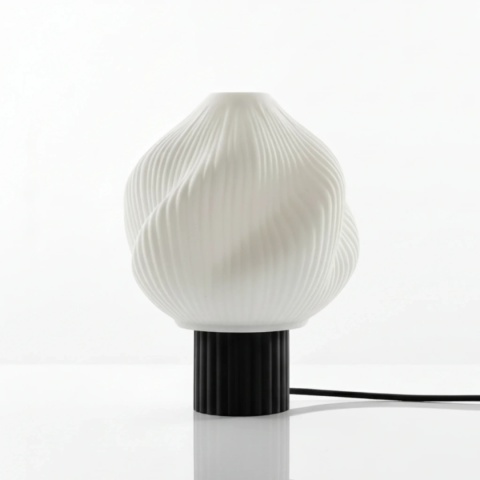 Lampa stołowa TWIST CREME druk 3D czarna