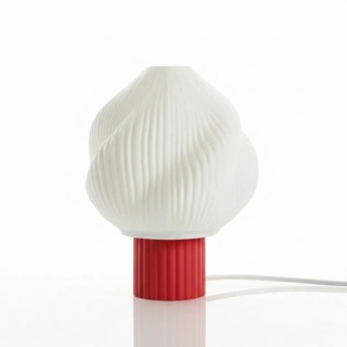 Lampa stołowa TWIST CREME druk 3D czerwona