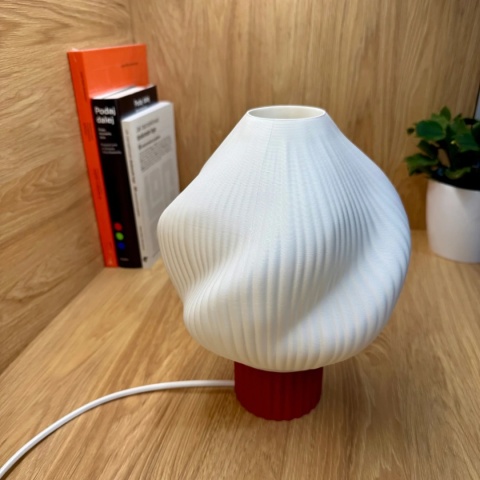 Lampa stołowa TWIST CREME druk 3D czerwona