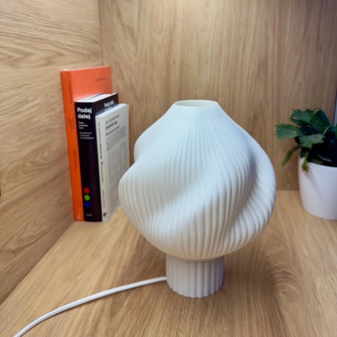 Lampa stołowa TWIST CREME druk 3D biała