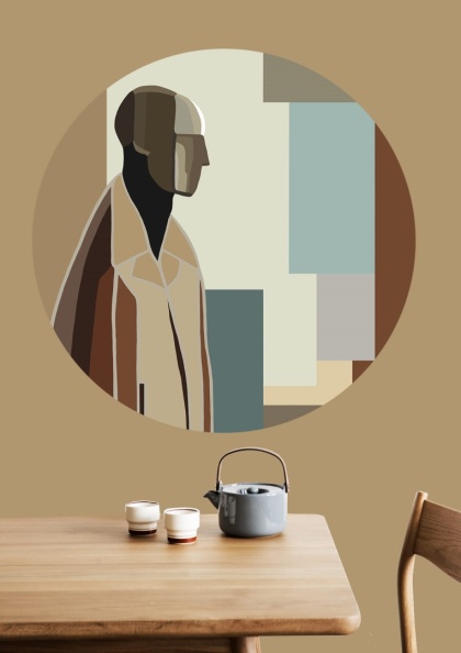 Mural DOTS - Bauhaus Man kolor tapeta naklejka do salonu lub sypialni