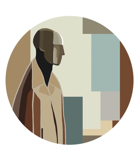 Mural DOTS - Bauhaus Man kolor