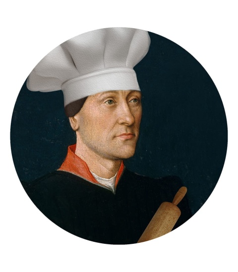 Mural DOTS - Mężczyzna z Wałkiem niebieski