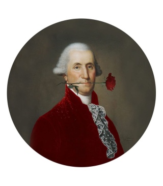 Mural DOTS - Amant z Różą szary