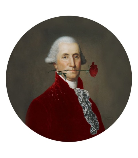 Mural DOTS - Amant z Różą szary