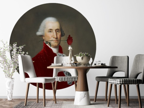 Mural DOTS - Amant z Różą szary