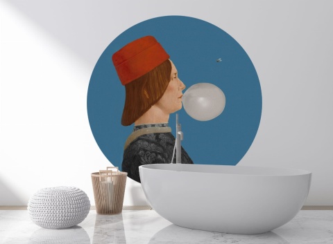 Mural DOTS - Młodzieniec z Muchą niebieski