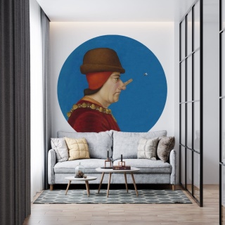 Mural DOTS - Mężczyzna z Żabką niebieski