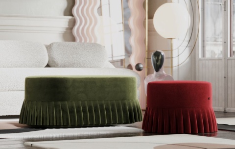 Siedzisko tapicerowane LOLITA 100 x 50 cm designerskie czerwone