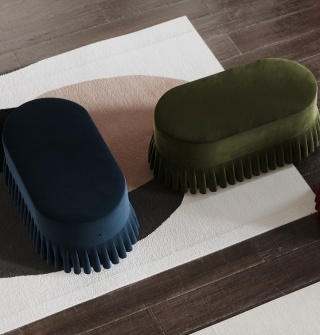 Siedzisko tapicerowane LOLITA 100 x 50 cm designerskie pomarańczowe