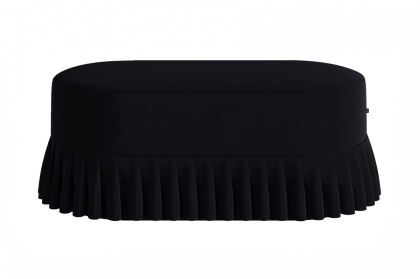 Siedzisko tapicerowane LOLITA 100 x 50 cm designerskie czarne do salonu