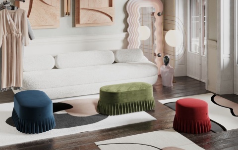 Siedzisko tapicerowane LOLITA 100 x 50 cm designerskie zielone