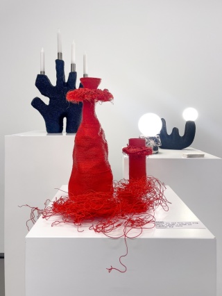 Wazon DOTKA duży 21 x 11 cm unikatowy czerwony