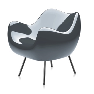 Fotel RM58 CLASSIC po renowacji designerski antracyt