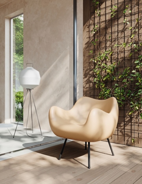 Fotel RM58 CLASSIC po renowacji designerski antracyt