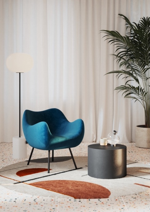 Fotel tapicerowany RM58 SOFT Fame żółty