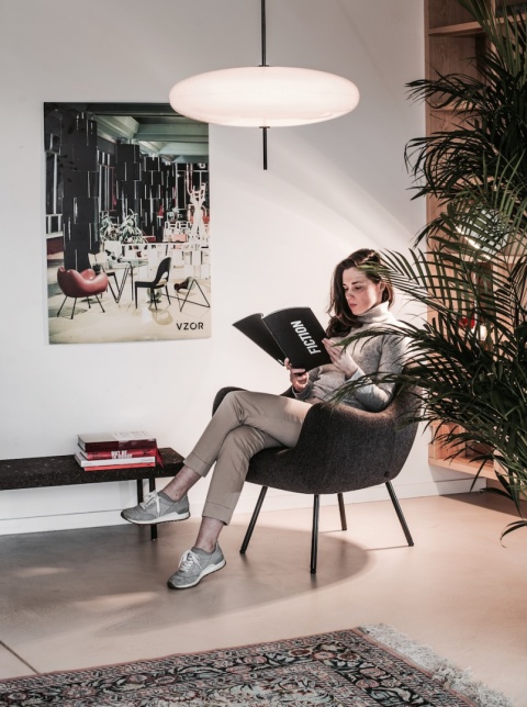 Fotel tapicerowany RM58 SOFT Step brązowy