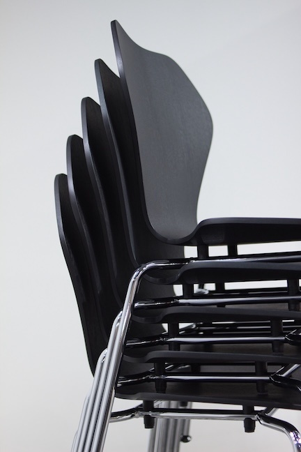 Krzesło KA237 CONTRACT dąb czarny rama chromowana