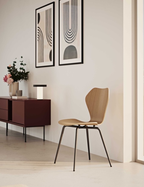 Krzesło KA237 CONTRACT dąb czarny rama chromowana