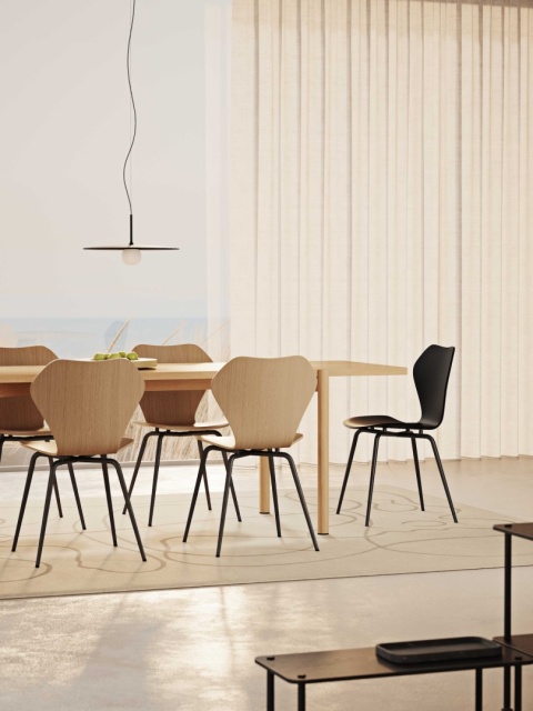 Krzesło KA237 CONTRACT dąb naturalny rama chromowana