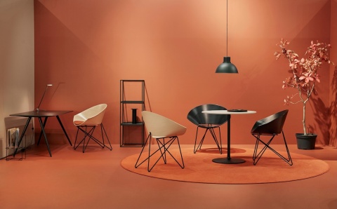 Krzesło RM56 buk czarny rama biała