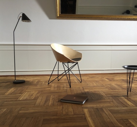 Krzesło RM56 buk naturalny rama czarna