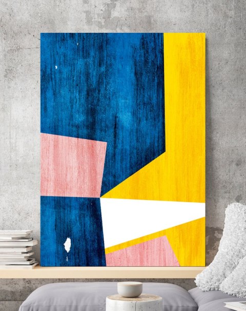 Plakat ABSTRAKCJA GEOMETRYCZNA niebieski