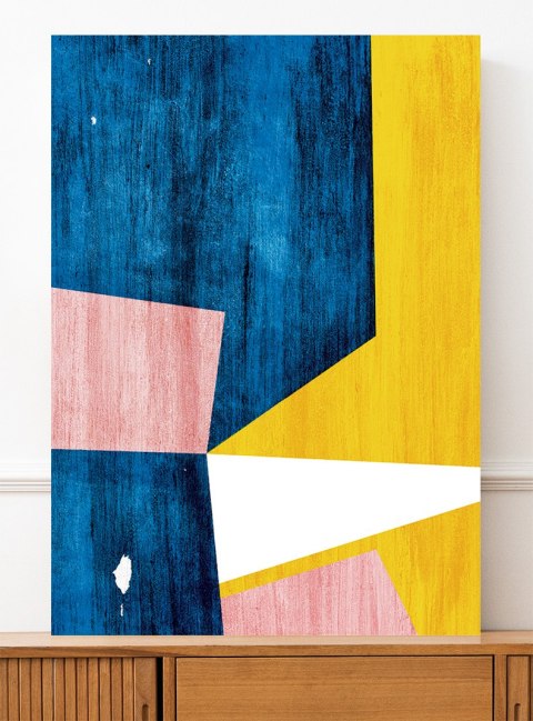 Plakat ABSTRAKCJA GEOMETRYCZNA niebieski