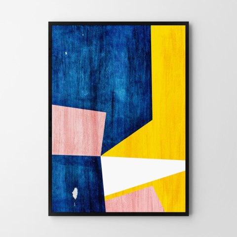 Plakat ABSTRAKCJA GEOMETRYCZNA niebieski