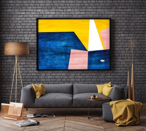 Plakat ABSTRAKCJA GEOMETRYCZNA niebieski