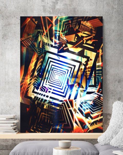 Plakat ABSTRAKCJA KWADRATY kolor